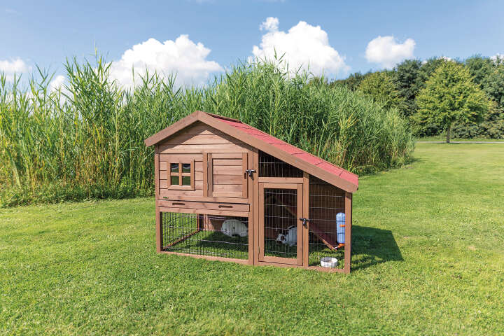 TRIXIE Kleintierstall mit Freilaufgehege 151x107x80 cm